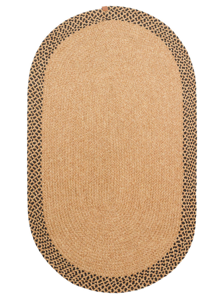 Cancun Jute Cotton Blend Living Room Hallway Kitchen Cotton Straw Knitted Rug 19NATB
