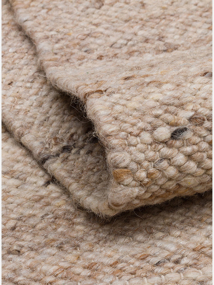 Jakarta Serisi Yün Polyester ve Pamuk Karışımı El Dokuma Halı BEIGE - Carpetdocia