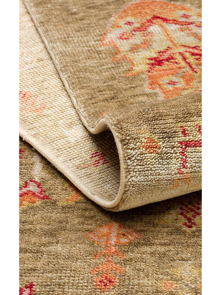 Oushak Carnaval 100% Natural Easy to Clean Handcrafted TENCEL™ Modern Uşak Carpet 08 GREEN AUTUMN