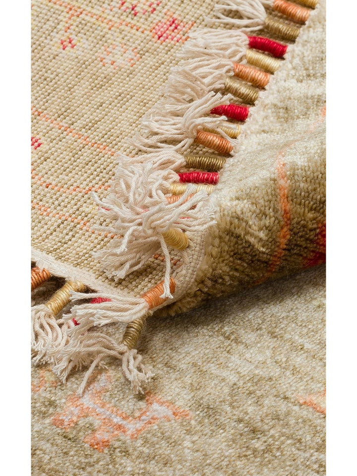 Oushak Carnaval 100% Natural Easy to Clean Handcrafted TENCEL™ Modern Uşak Carpet 08 GREEN AUTUMN Q