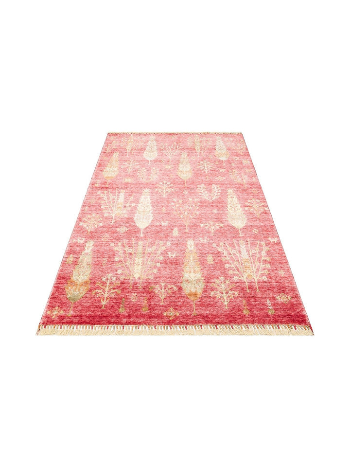 Oushak Carnaval 100% Natural Easy to Clean Handcrafted TENCEL™ Modern Uşak Carpet 08 RED AUTUMN