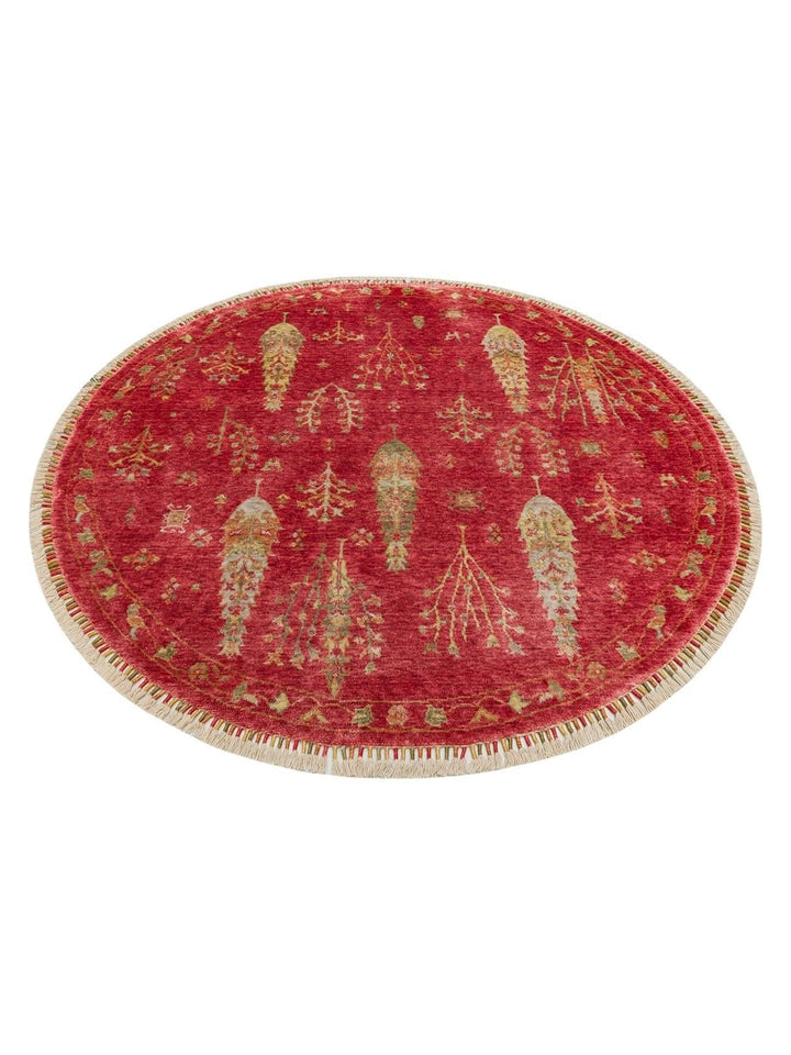 Oushak Carnaval 100% Natural Easy to Clean Handcrafted TENCEL™ Modern Uşak Carpet 08 RED AUTUMN Q