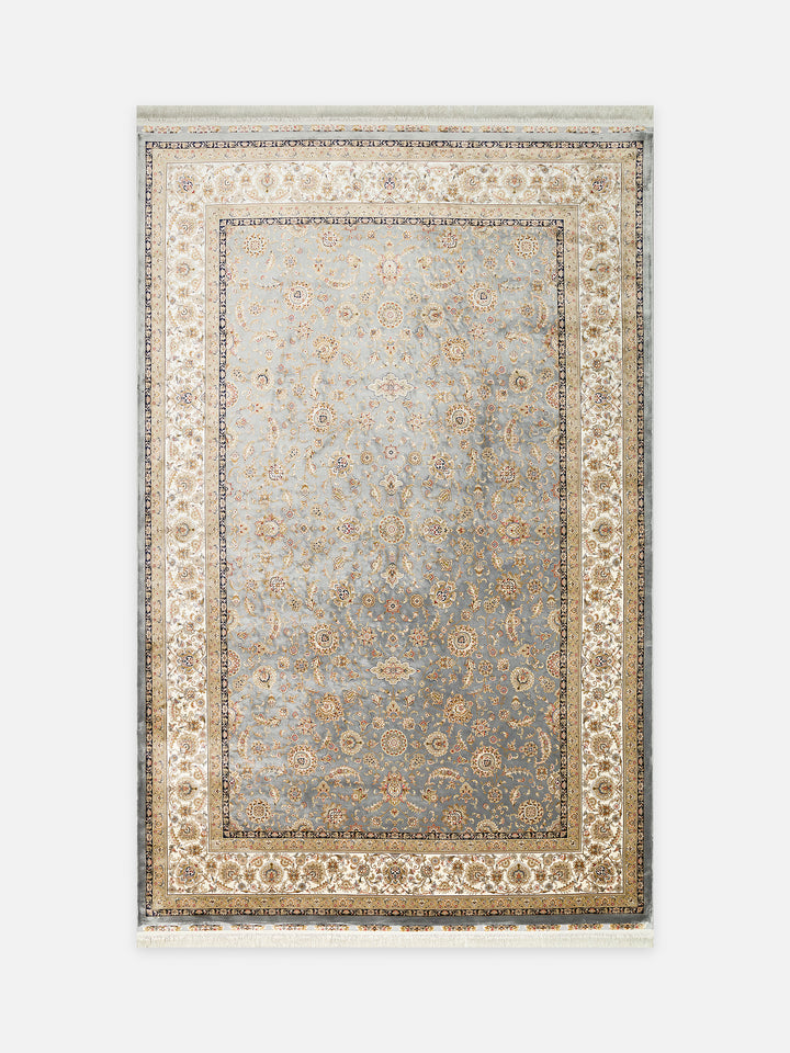 Topkapı Serisi Yüksek Kalite Sık Dokuma Klasik Desenli Özel Işıltılı Salon Halısı 03 GREY CREAM - Carpetdocia
