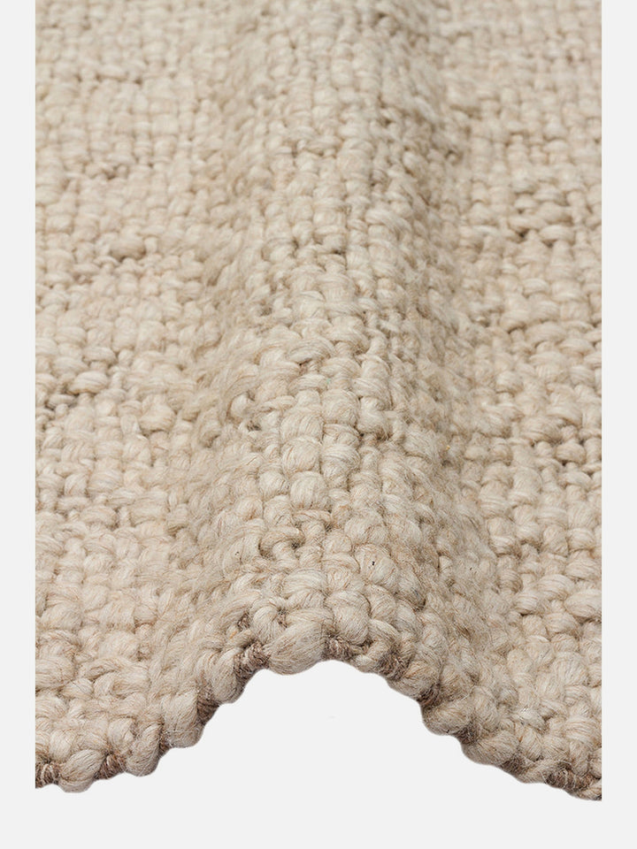 Viking Serisi %100 Naturel Yün ve Pamuk El Dokuma İskandinav Salon Oturma Odası Yatak Odası Halı BEG - Carpetdocia