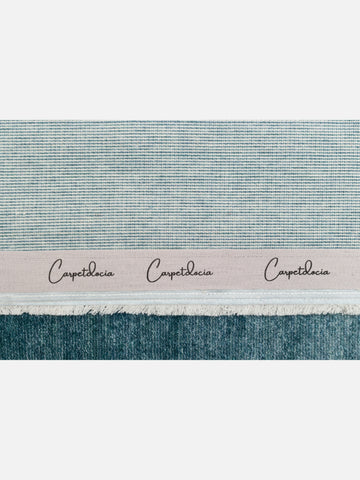 Victoria %100 TENCEL™ Lyocell El Emeği ile Üretilen Halı OCEAN MIST Carpetdocia kenar şeridi detayı