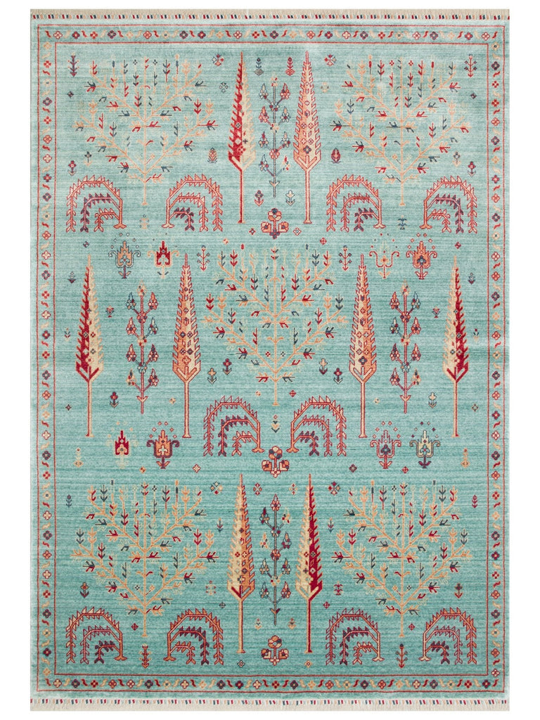 Oushak Carnival 100% Natural Easy to Clean Handmade TENCEL™ Modern Uşak Carpet 22TURK