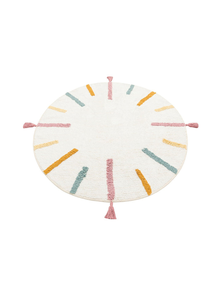 Cotton Baby %100 Naturel Pamuk Yıkanabilir Kaymaz Tabanlı Bebek Halısı 03 MULTY XW Q - Carpetdocia