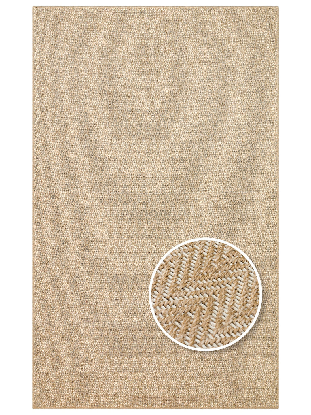 Dream İç ve Dış Mekan Kullanımına Uygun Kolay Temizlenebilir Sisal Görünümlü Halı 02 NATURAL WHITEXW - Carpetdocia