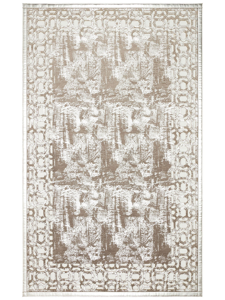 Engraving Classic and Modern Processing and Carving Shiny Bordered Artificial Leather Carpet 02 GREY SILVER