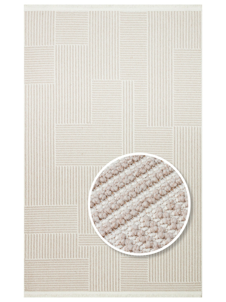 Mali Soft Touch Knitted Woven Living Room Hallway Entrance Bedroom Modern Carpet 12 BEIGE WHITE
