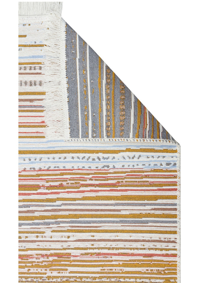 Maya %100 Naturel Pamuk Yıkanabilir Çift Taraflı Oturma Odası Mutfak Koridor Modern Kilim 35 MULTY - Carpetdocia