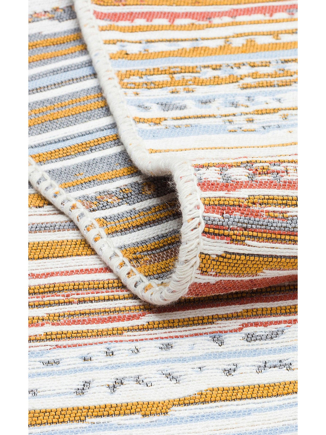 Maya %100 Naturel Pamuk Yıkanabilir Çift Taraflı Oturma Odası Mutfak Koridor Modern Kilim 35 MULTY - Carpetdocia