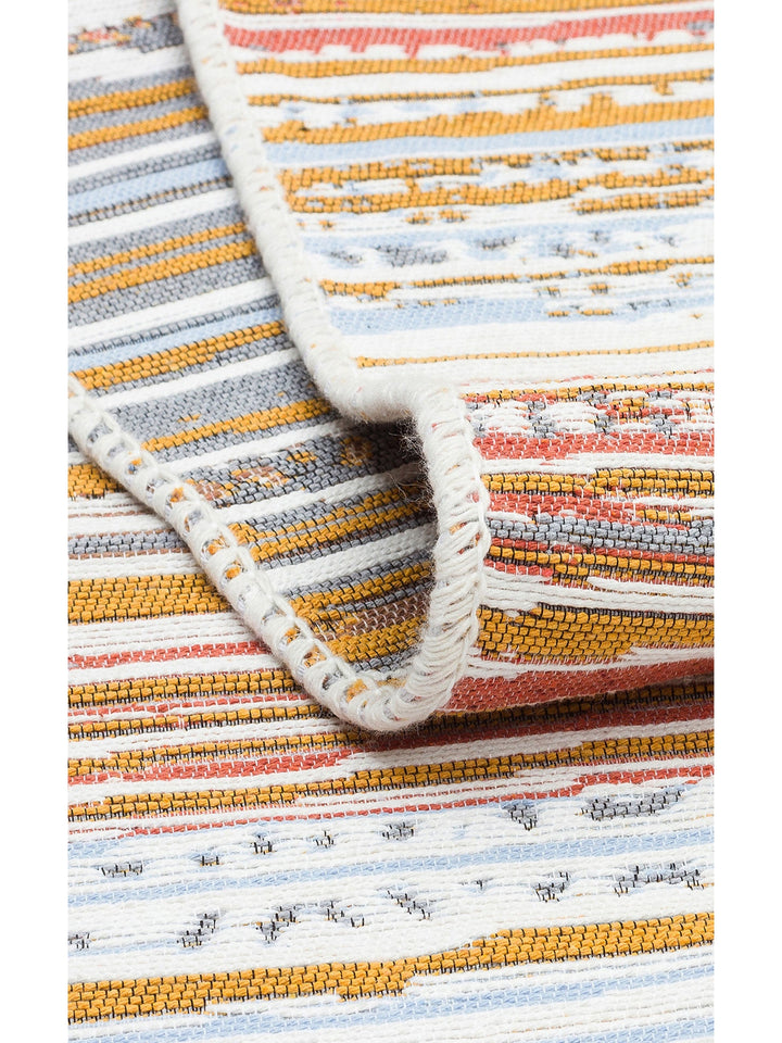Maya %100 Naturel Pamuk Yıkanabilir Çift Taraflı Oturma Odası Mutfak Koridor Modern Kilim 35 MULTY - Carpetdocia