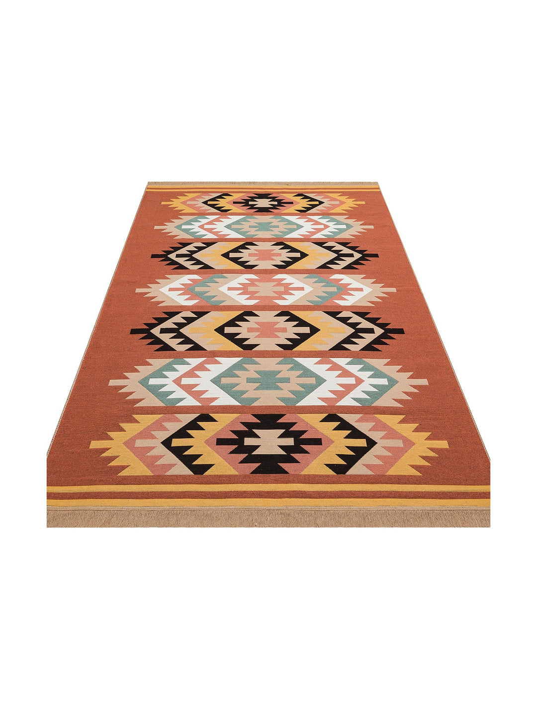 Maya %100 Naturel Pamuk Yıkanabilir Çift Taraflı Oturma Odası Mutfak Koridor Modern Kilim 39 MULTY - Carpetdocia