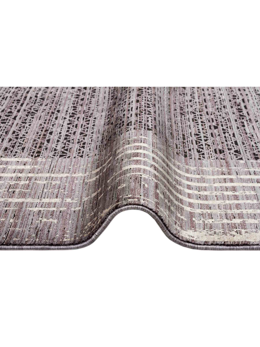 Mumbai Serisi Art Deco Desenli Yüksek Kalite Sık Dokuma Parlak Salon Halısı 01 ANTRASIT GOLD - Carpetdocia