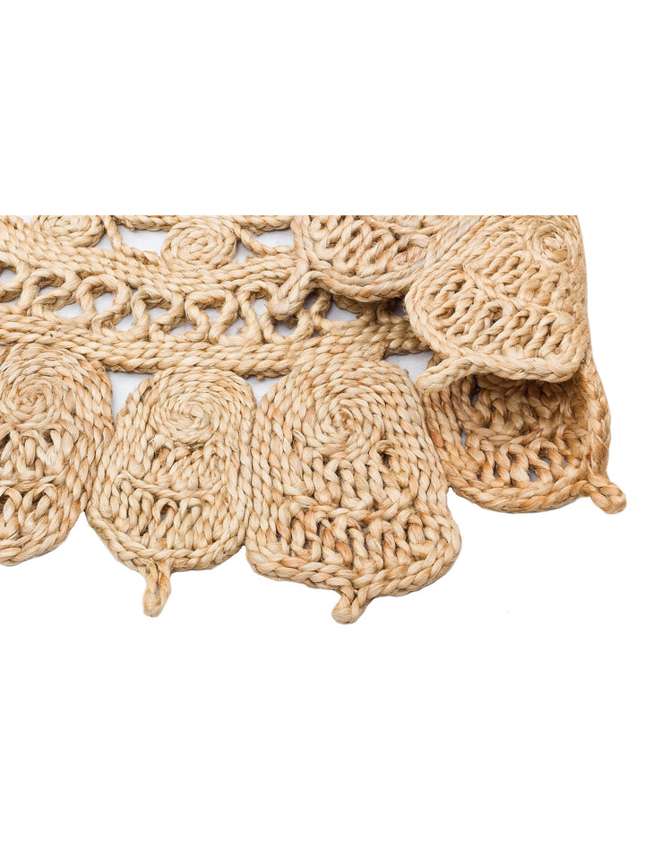 Only Jüt Yuvarlak ve Oval %100 Naturel Oturma Odası Antre Mutfak Balkon El Dokuma Halı CA108NATXW - Carpetdocia