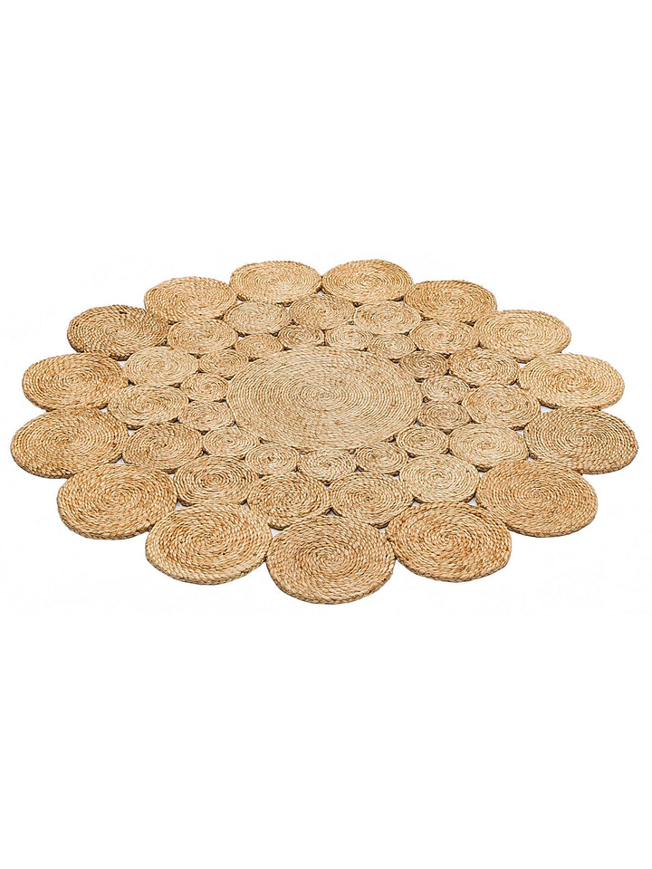 Only Jüt Yuvarlak ve Oval %100 Naturel Oturma Odası Antre Mutfak Balkon El Dokuma Halı CA111NATXW - Carpetdocia