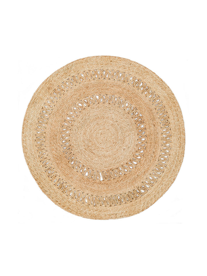 Only Jüt Yuvarlak ve Oval %100 Naturel Oturma Odası Antre Mutfak Balkon El Dokuma Halı CA112NATXW - Carpetdocia
