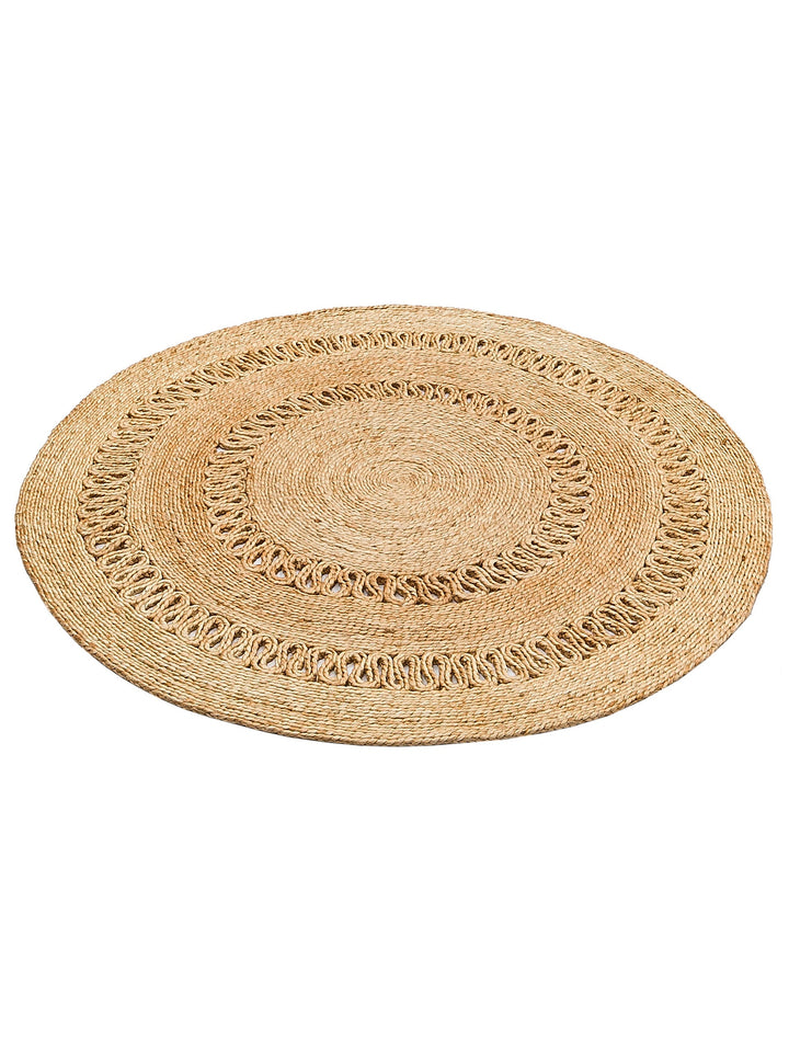 Only Jüt Yuvarlak ve Oval %100 Naturel Oturma Odası Antre Mutfak Balkon El Dokuma Halı CA112NATXW - Carpetdocia