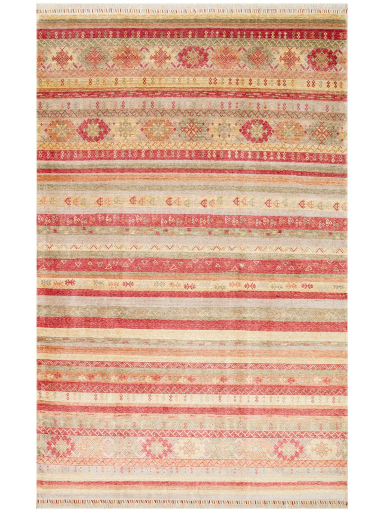 Oushak Carnaval 100% Natural Easy to Clean Handmade Tencel Modern Uşak Carpet 12 RED