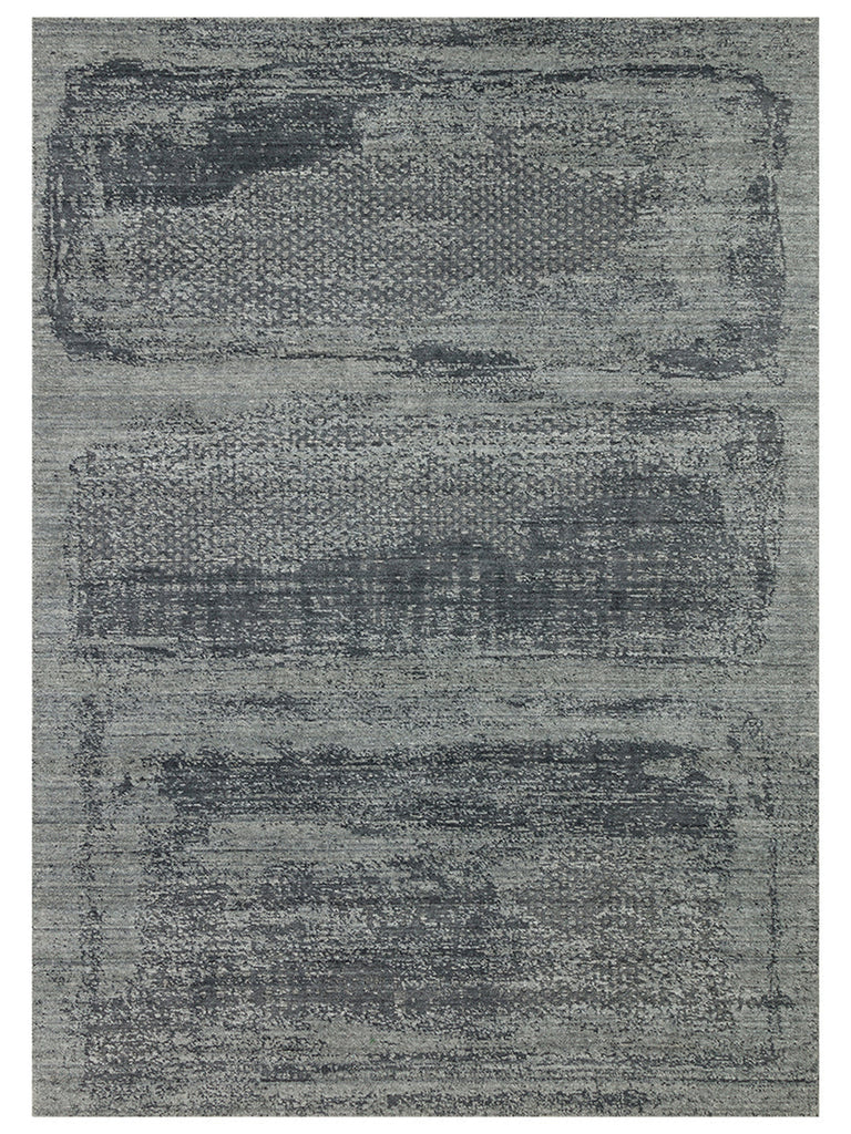 Palette Series 100% Natural Wool Viscose Cotton Hand Woven Scandinavian Living Room Carpet BLACK