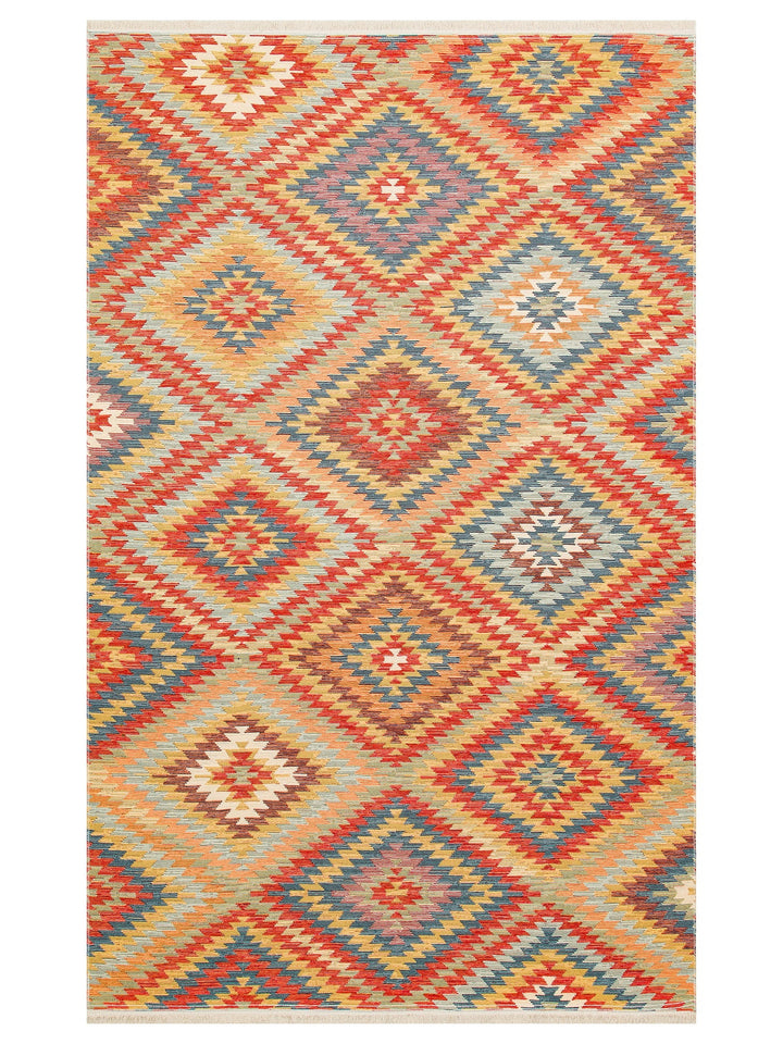 Rota Yıkanabilir, Çift Taraflı Kullanıma Uygun Yumuşak Tuşeli Otantik Kilim 07 TERRA - Carpetdocia