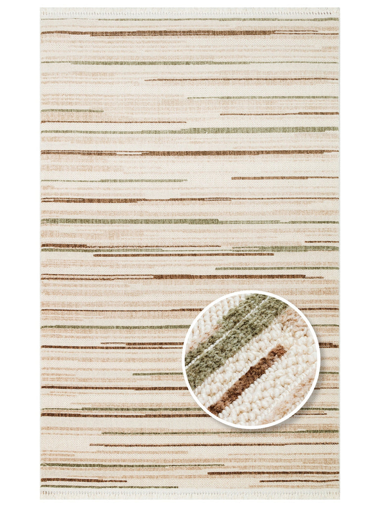 Style Fluff Dust Vezmez Soft Textured Living Room Hall Hallway Entrance Modern Carpet 01 GREEN BROWN