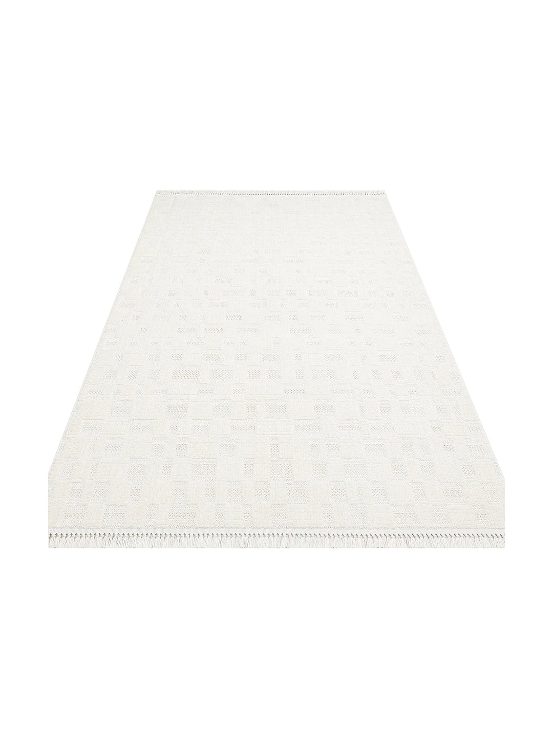 Style Hav Toz Vezmez Yumuşak Dokulu Oturma Odası Salon Koridor Antre Modern Halı 02 WHITE - Carpetdocia