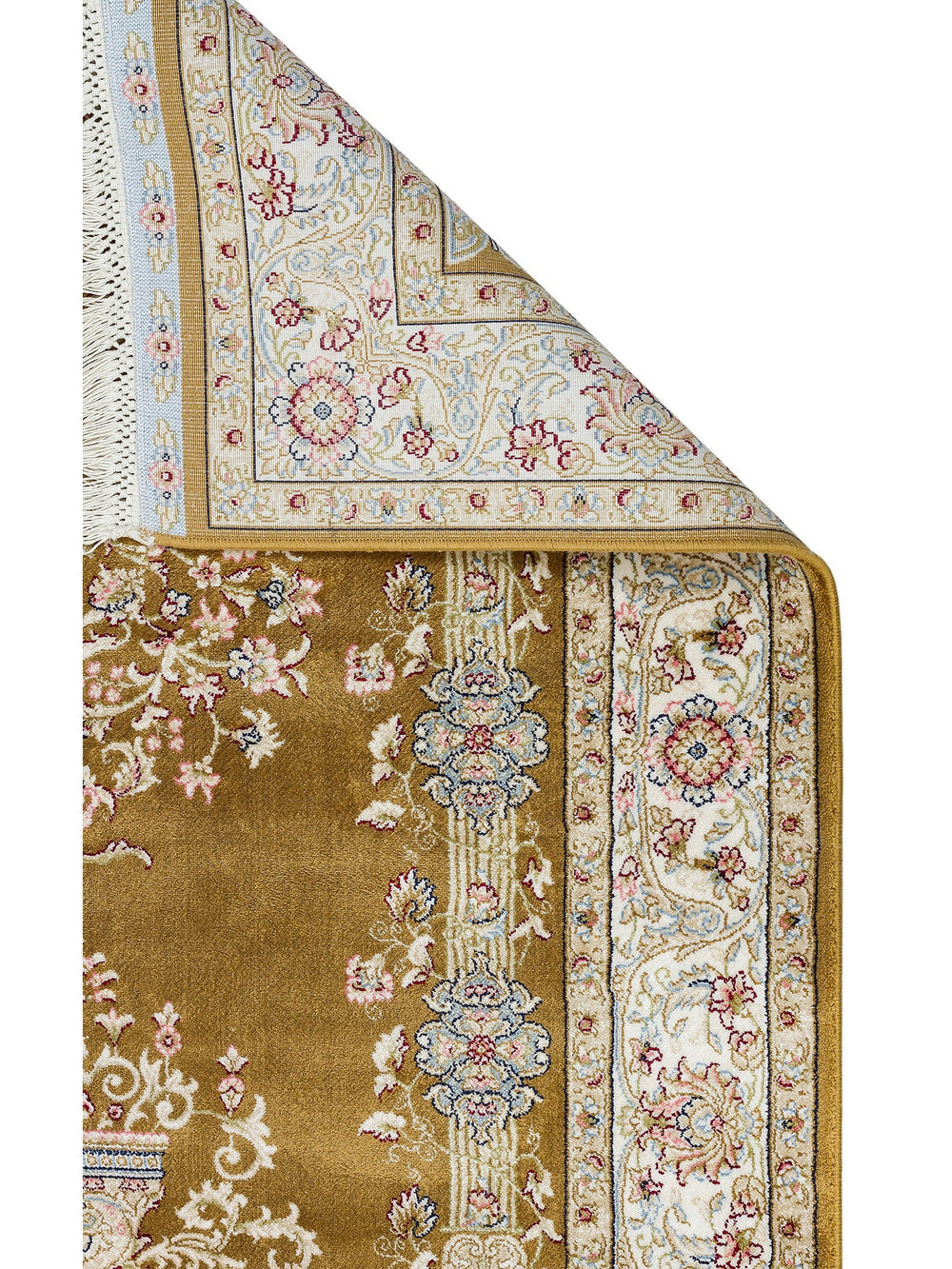Topkapı Seccade Klasik Desenli Yüksek Kalite Özel Işıltılı Hediyelik Çeyizlik Namazlık 01 GOLD - Carpetdocia