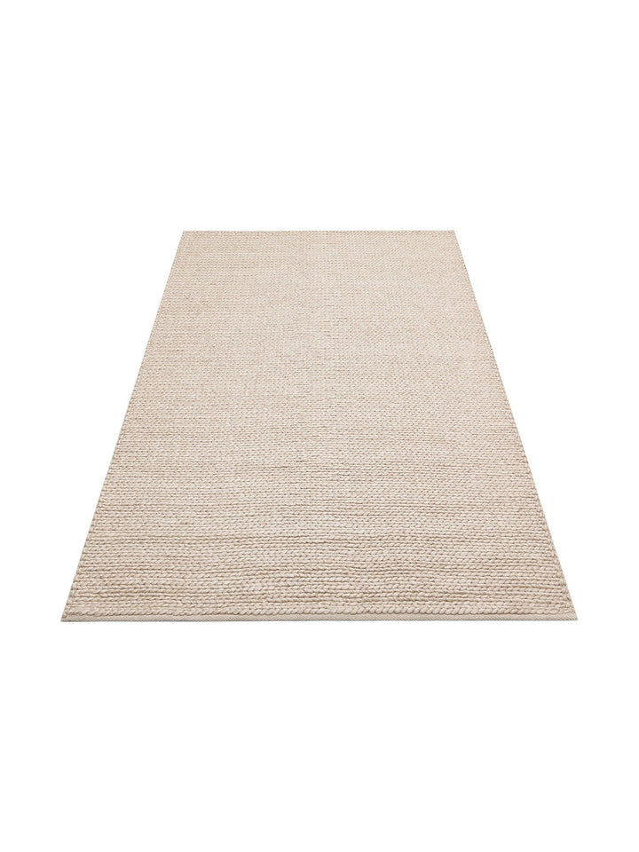 Woolstar %100 Naturel Kazak Desenli Salon Oturma Odası Koridor Antre El Dokuma Örgü Halı BEIGE - Carpetdocia