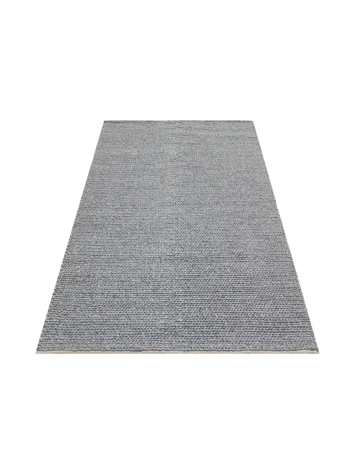 Woolstar %100 Naturel Kazak Desenli Salon Oturma Odası Koridor Antre El Dokuma Örgü Halı GREY - Carpetdocia