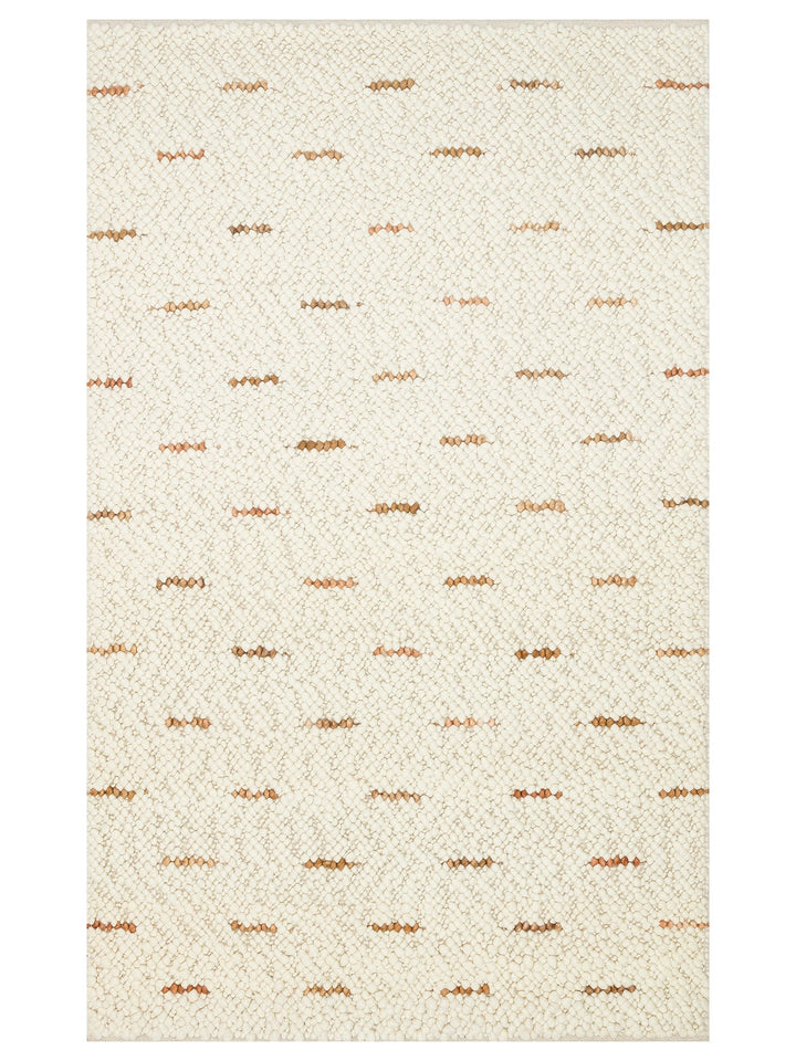 Woolstar %100 Naturel Kazak Desenli Salon Oturma Odası Koridor Antre El Dokuma Örgü Halı JD 06 NAT - Carpetdocia