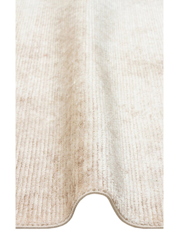 Brasilia El Emeğiyle Üretilen Modern Sade Şık TENCEL™ Özel Kara Tezgah Halısı PLAIN BEIGE - Carpetdocia
