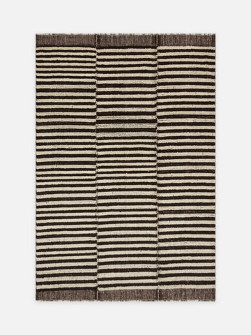 Casablanca %100 Yün El Emeği ile Üretilen Bukle Halı ESPRESSO STRIPE kuşbakışı
