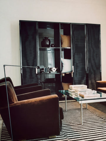 Casablanca %100 Yün El Emeği ile Üretilen Bukle Halı ESPRESSO STRIPE oda görünümü