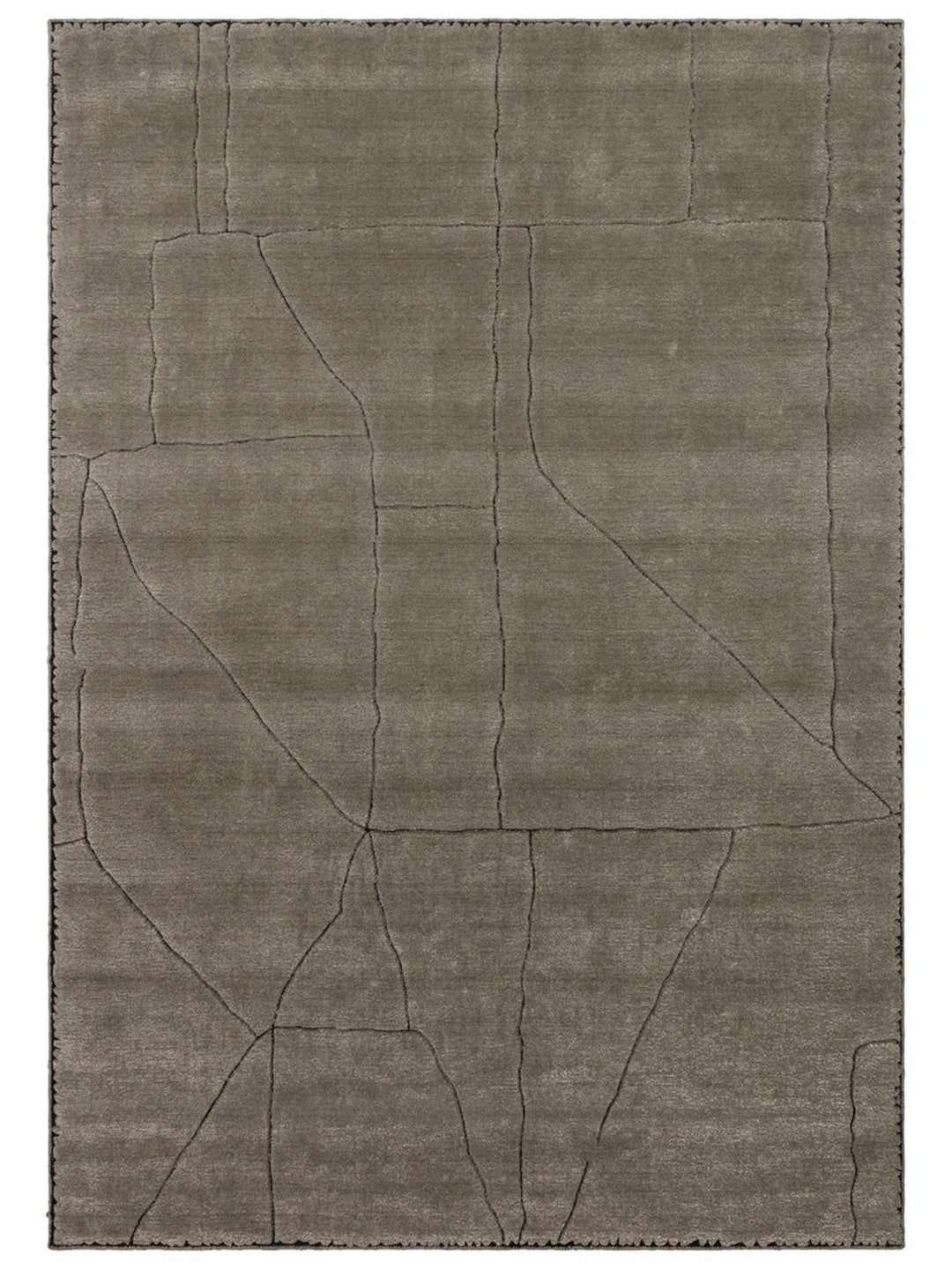 Tapis fait main en mélange de laine, rayonne et polyester de la série Dakar GRIS