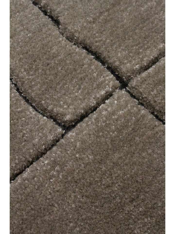 Tapis fait main en mélange de laine, rayonne et polyester de la série Dakar GRIS