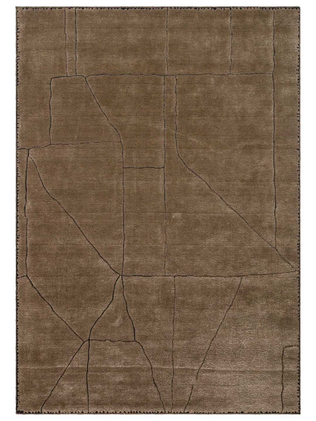 Dakar Serie handgeknüpfter Teppich aus Wolle, Rayon und Polyester Mischung TAUPE