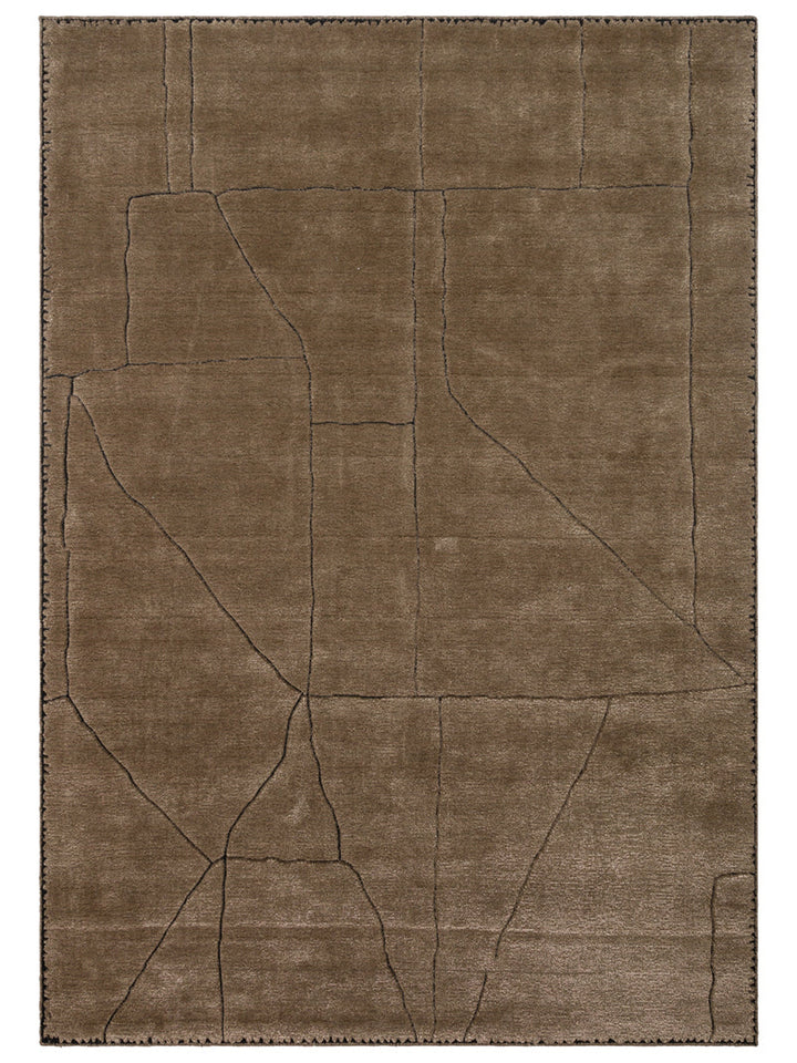 Dakar Serie handgeknüpfter Teppich aus Wolle, Rayon und Polyester Mischung TAUPE