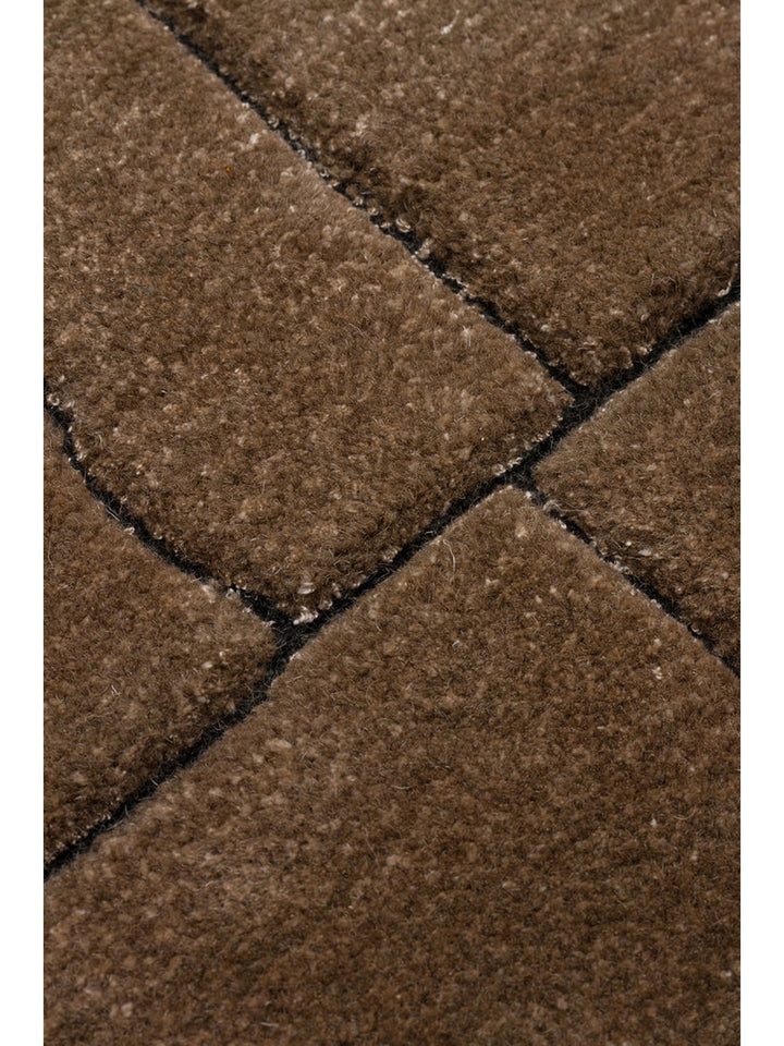 Dakar Serie handgeknüpfter Teppich aus Wolle, Rayon und Polyester Mischung TAUPE