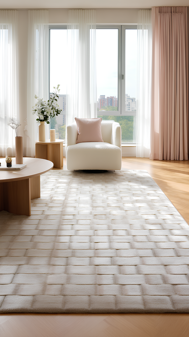 Fluffy Series 3D Carved Hand Woven Living Room Bedroom Corridor Entrance Modern Carpet SILVER