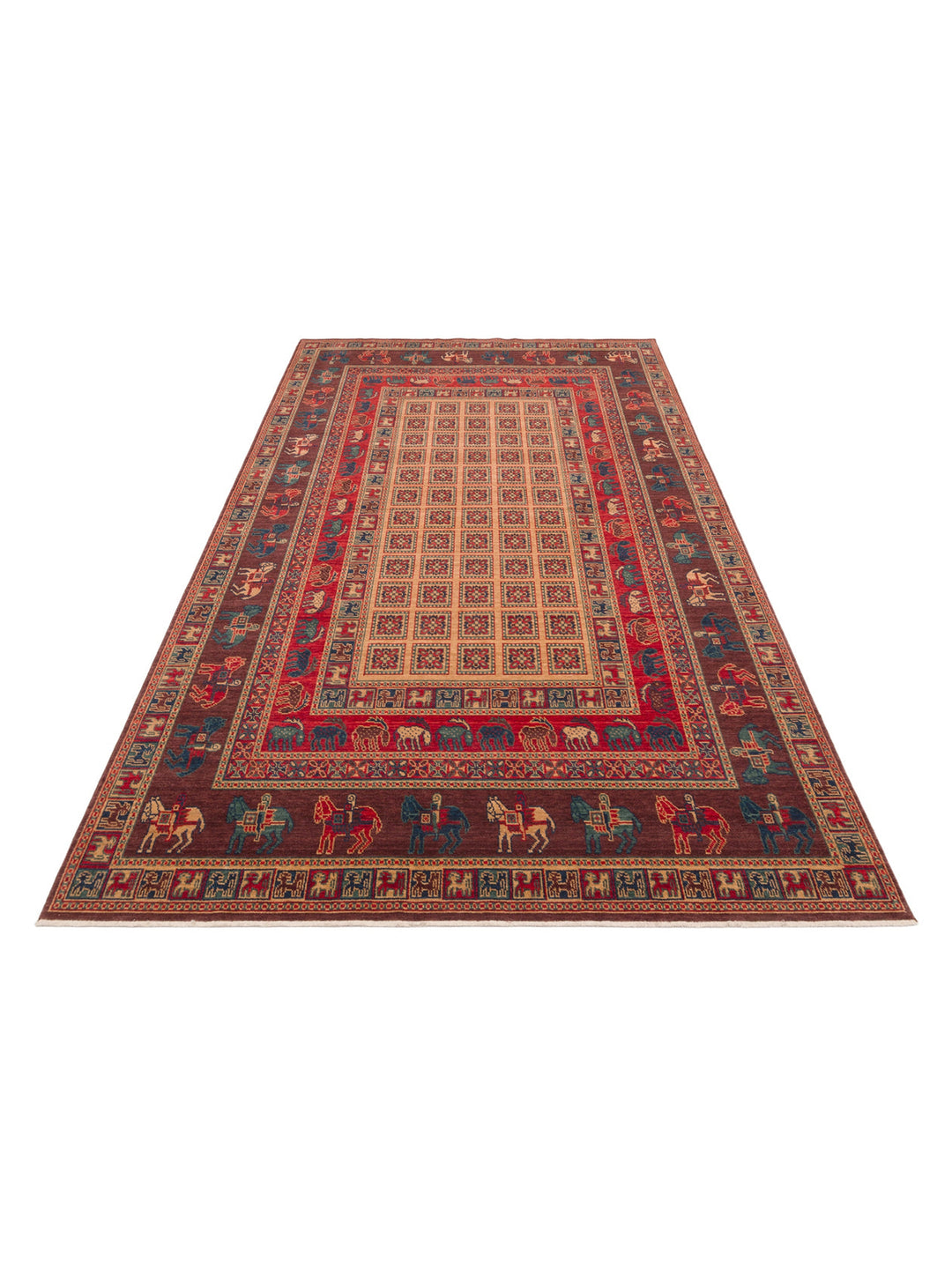 Göbeklitepe Serisi Anadolu Motiflerine Sahip %100 Yeni Zelanda Yünü ile Üretilen El Emeği Kara Tezgah Halı 08VIOLT - Carpetdocia