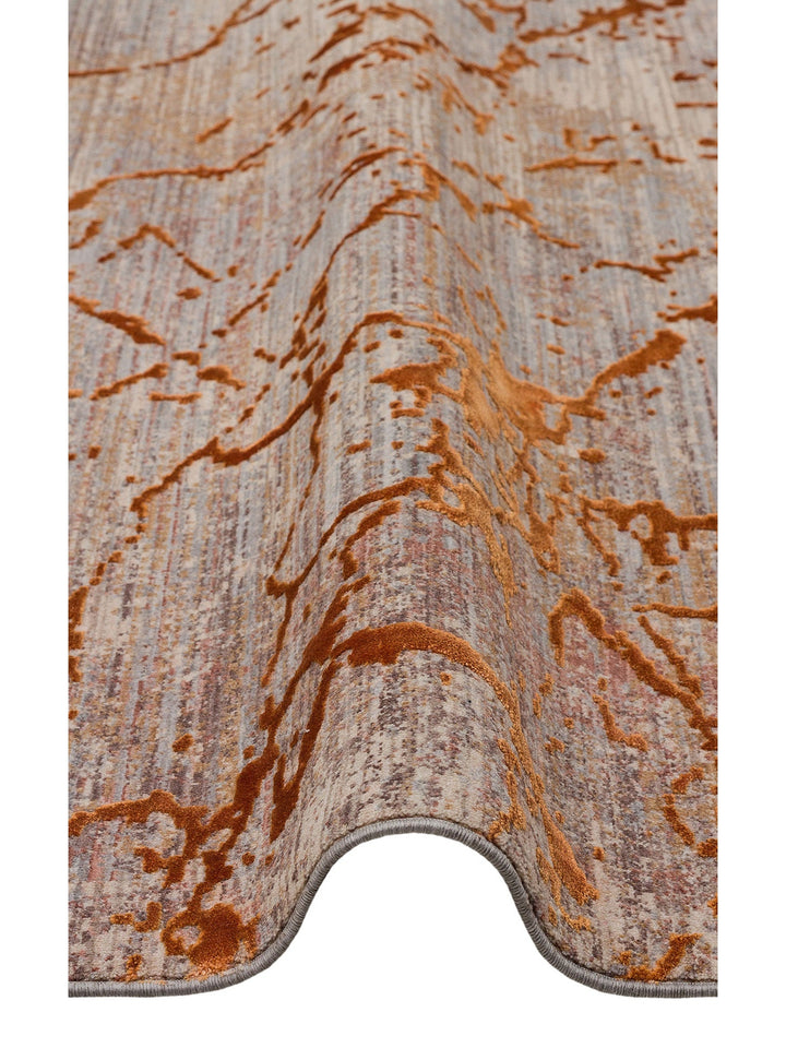 Göreme Serisi Yüksek Alçak Dokulu Yüksek Kaliteli Sık Dokuma Modern Salon Halısı 01 COPPER - Carpetdocia