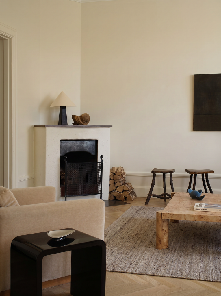 Jakarta Serie Woll-, Polyester- und Baumwollmischung handgeknüpfter Teppich DARK STONE