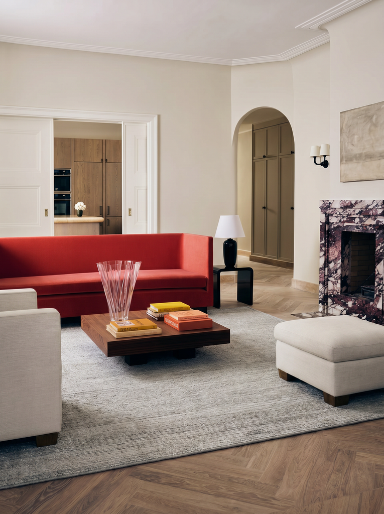Kelly Serie 100% Naturwolle und Viskose Handgewebter Teppich für Wohnzimmer, Salon, Schlafzimmer GRAU