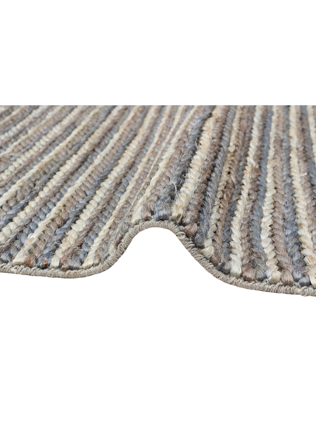 Knit Jüt Farklı Örgü Dokusuna Sahip El Dokuma Naturel Jüt Hasır Halı 1512 NAVY MULTY XW - Carpetdocia
