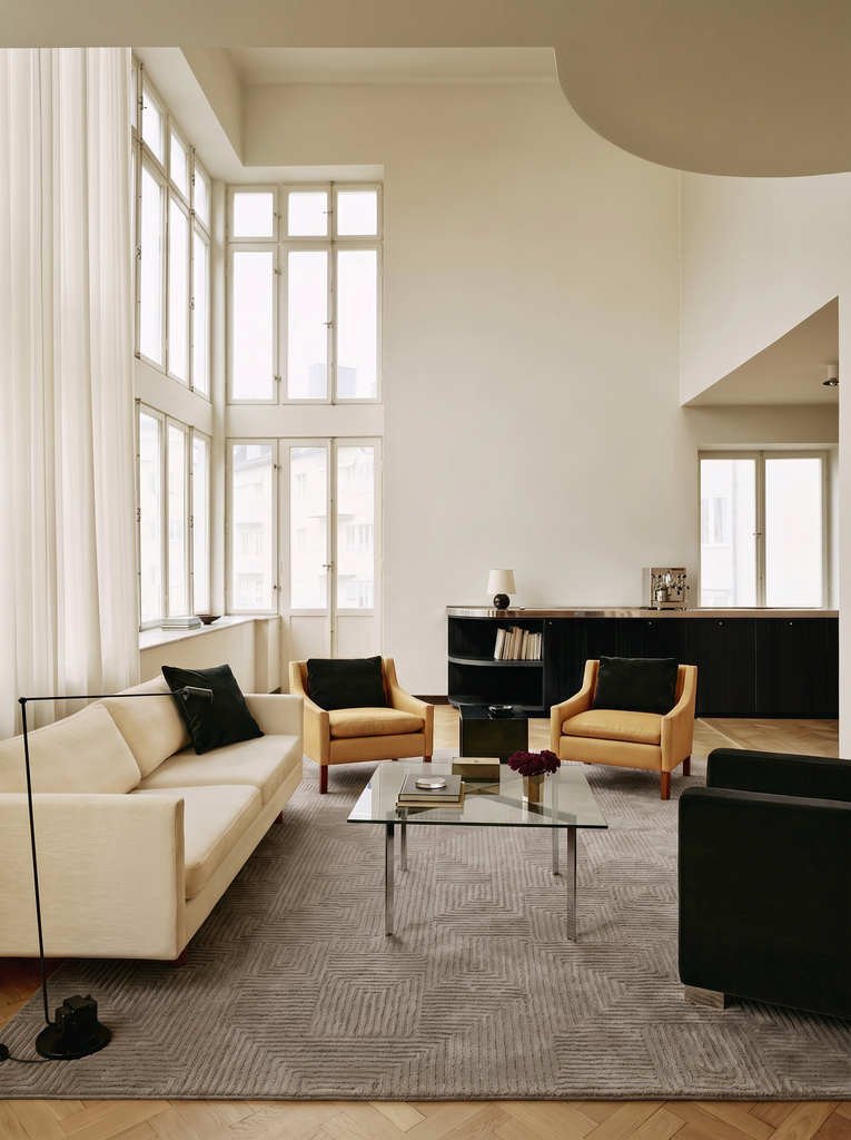 Milano Serie Woll- und Baumwollmischung handgeknüpfter Teppich GREY