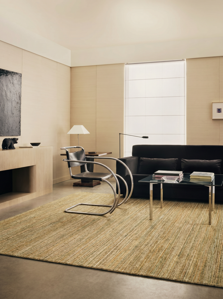 Helsinki Series 100% Natural Wool and Viscose Handwoven Modern Scandinavian Living Room Sitting Room Rug LIME