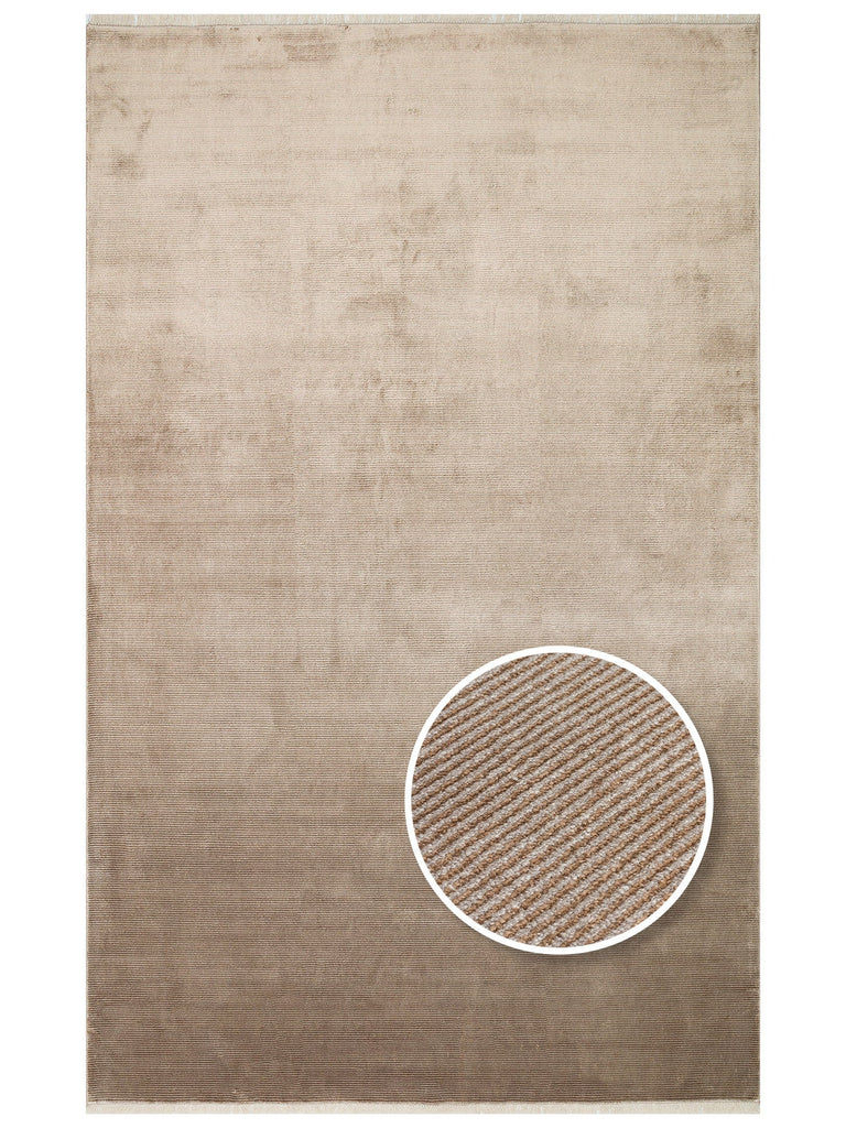 Montenegro Viscose Blend Plain Patterned Dense Woven Living Room Corridor Modern Carpet 01VIZGREY