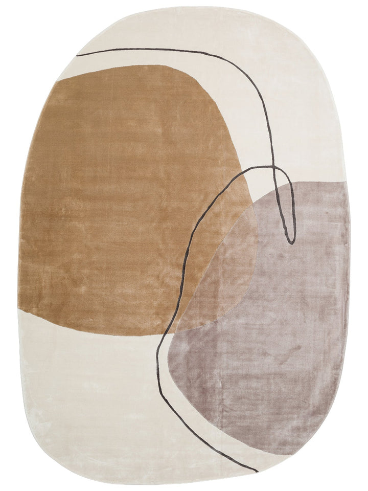 Monza Art Geometric Pattern High Quality Dense Weave Shiny Modern Living Room Carpet 08 CREAM BLACK